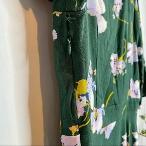 Free People | Dresses | Free People Green Floral Dress With Flare ...